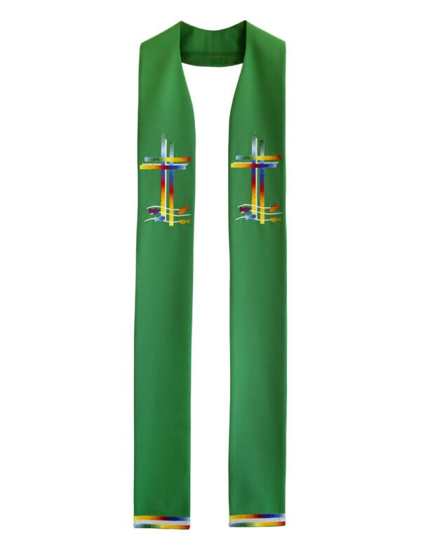 Green Stole with Colored Cross