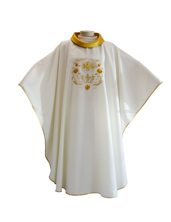 Chasuble JHS - Pearl and Gold