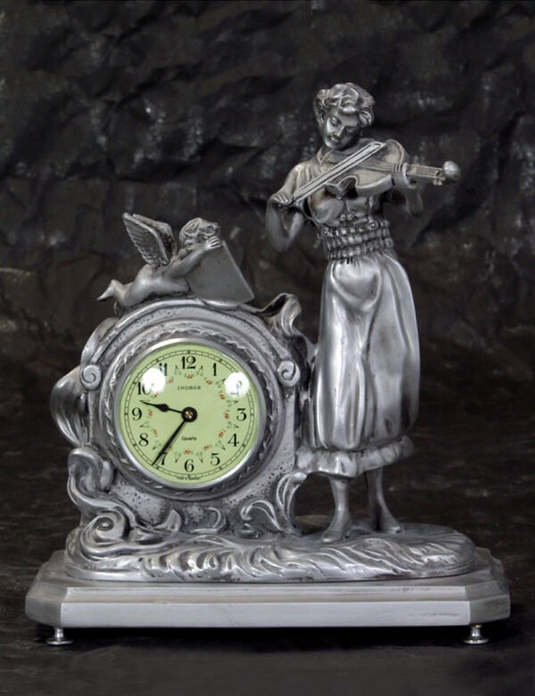 Clock with Woman Playing Violin