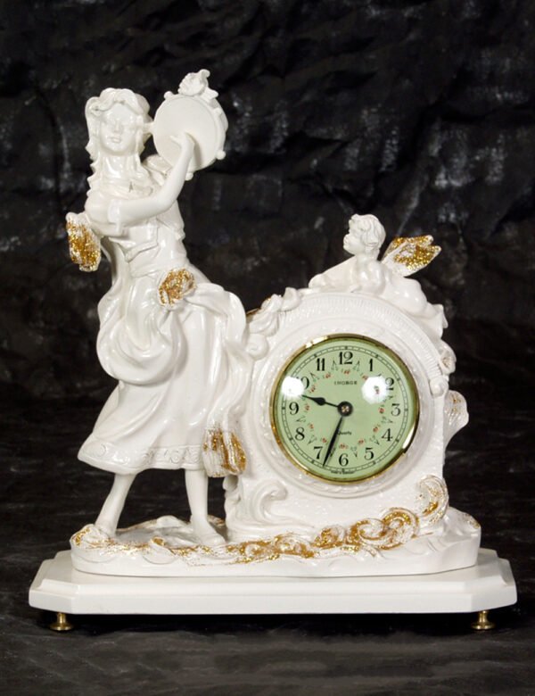 Clock with Woman Playing the Tambourine
