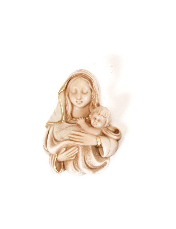 Beige Image of Mother and Boy