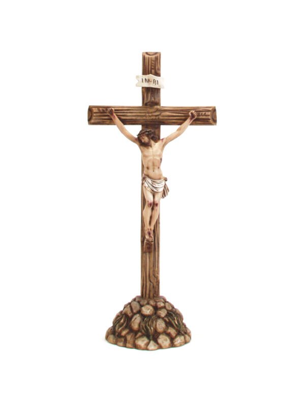 Crucifixo de Pousar em Madeira Clara