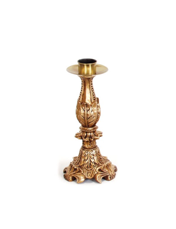 Golden Candlestick with Foliage
