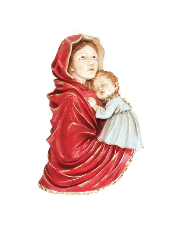 Mãe De Vestes Vermelhas Com Menino