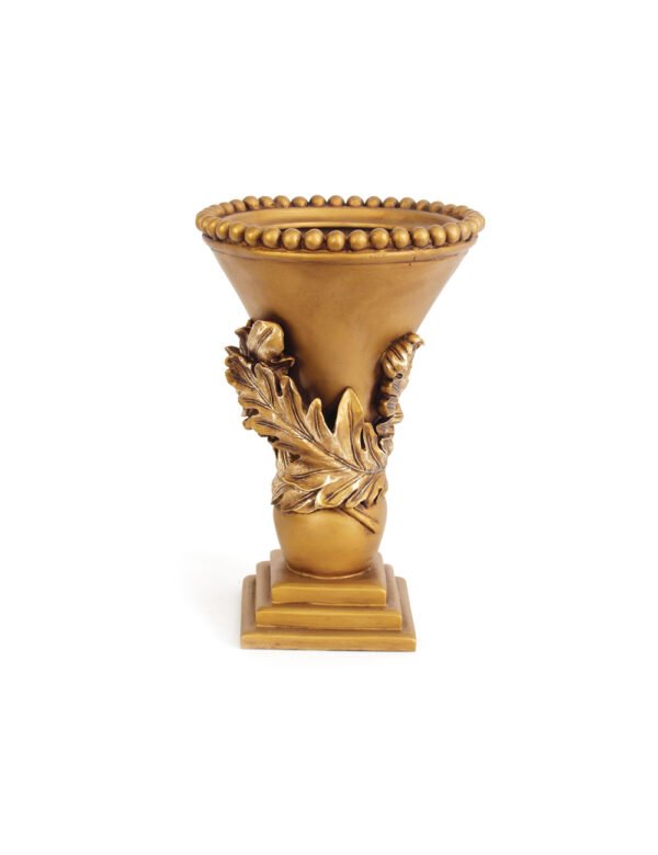 Golden Vase with Leaves