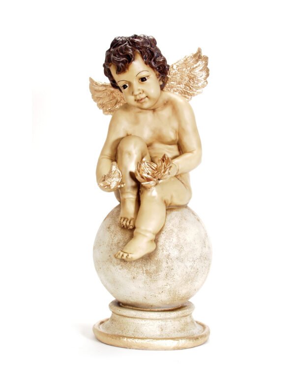 Angel Sitting on a Beige Ball