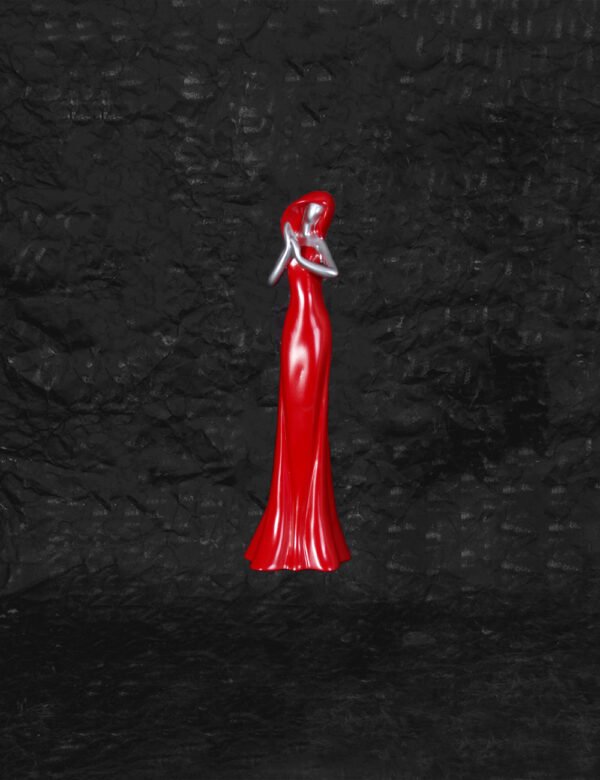 Abstract Figurine of Woman in Red