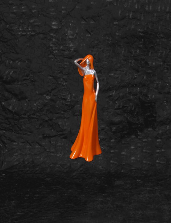 Abstract Orange Woman Figurine