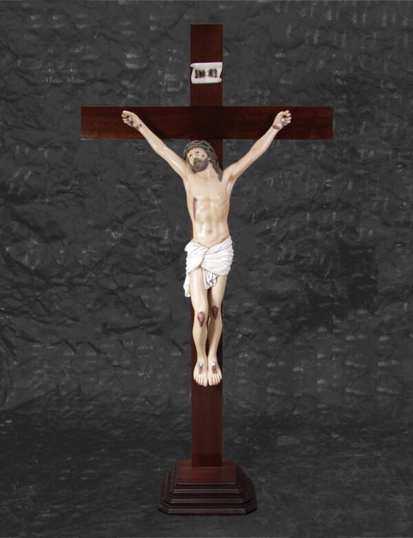 Christ on the Wooden Cross with Base